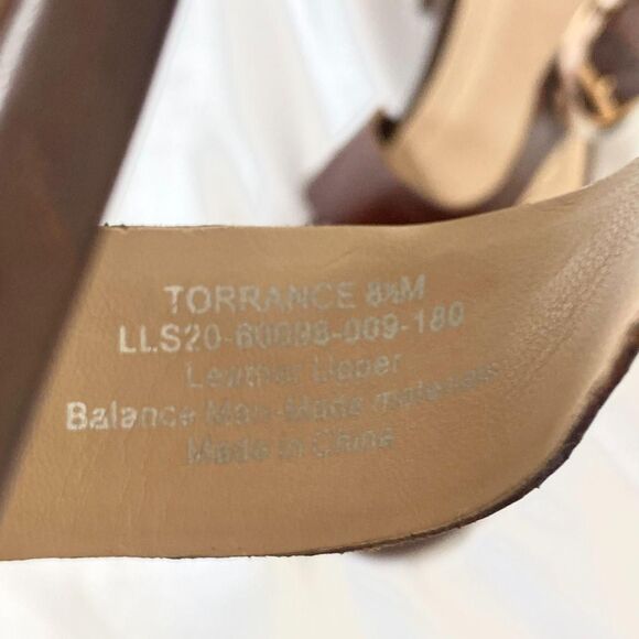 Lucca Lane Dark Brown Leather Tortoise Clasp Lace Up Chunky Heel Sandals US 8.5 - Picture 7 of 8